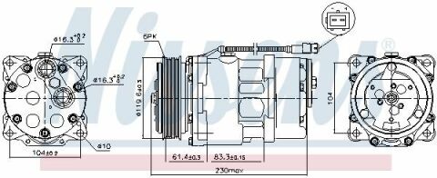 Компрессор PT 206(98-)1.9 D(+)[OE 6453L5]