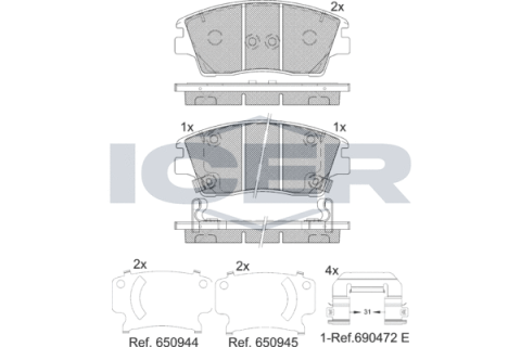Колодки гальмівні (передні) Hyundai ix35 13-/Tucson 15-/Elantra 16-/Kia Sportage 15-