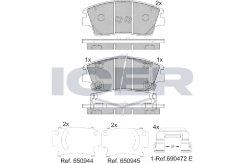 Колодки тормозные (передние) Hyundai ix35 13-/Tucson 15-/Elantra 16-/Kia Sportage 15-