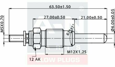 Свічка розжарювання BLUEBIRD 2.0D 84-86 LAUREL 2. NISSAN