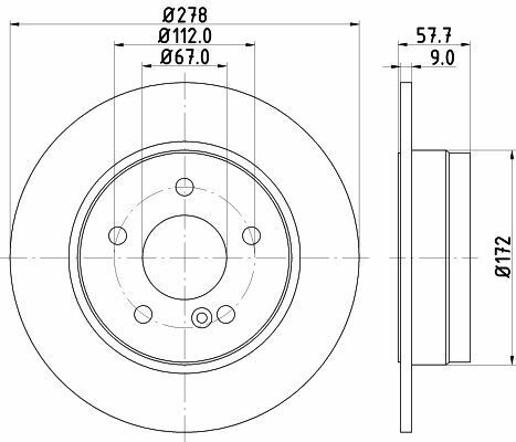 HELLA DB Тормозной диск задн W204