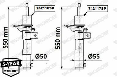 MONROE VW Амортизатор OESpectrum передн.Audi A3,Seat,Skoda Octavia III,Golf VII 12-