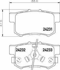 Гальмівні колодки зад. Honda Accord VIII/CR-V 01-06 08-(akebono)