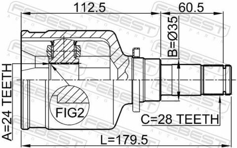 ШРКШ (ШРУС) внутренний левый 24x35x28 MAZDA 3 BK 03-