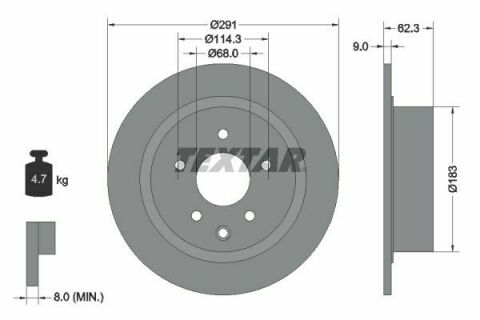 Диск тормозной (задний) Nissan Juke 10-/Qashqai 07- (291x9) PRO