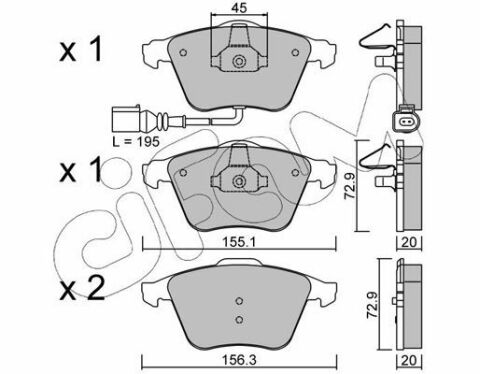 Тормозные колодки пер. Caddy III/Golf V/Passat B6/Octavia A5