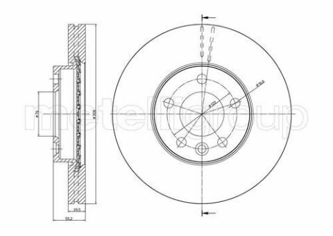 Диск тормозной (передний) VW T5/Multivan V 03-15/Touareg 02-10 (307.5x29.5) (с покр.) (вент)