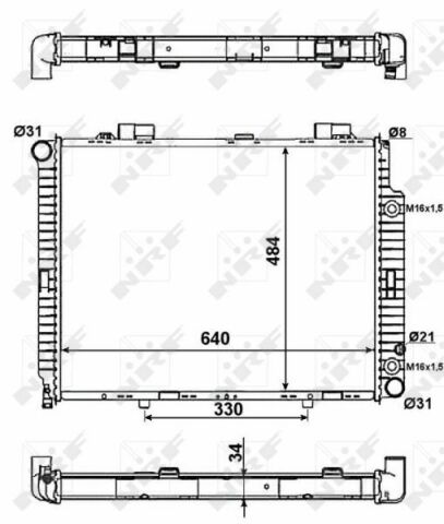 Радиатор охлаждения MB E-class (W210/S210) 95-03