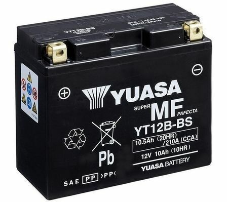 МОТО Yuasa 12V 10,5Ah MF VRLA Battery YT12B-BS(сухозаряженный)