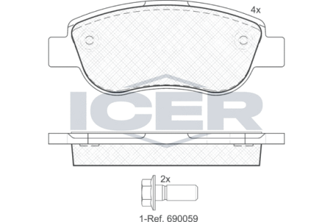 Колодки тормозные (передние) Renault Megane II 03-/Scenic II 03-08/Fiat Palio 97-/Siena/Albea 01-12