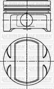 Поршень з кільцями та пальцем (розмір відп. 81,60/STD) OPEL OMEGA B 2.5 (6 цил.) (C 2.5XE / X2.5XE V6 24Valve Ecotec)