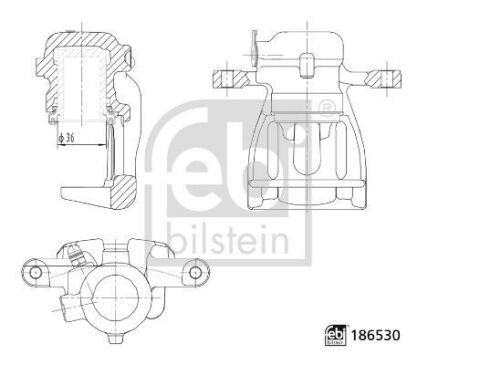 Супорт гальмівний (задній) (R) Land Rover Freelander 06-14 (d=36mm)