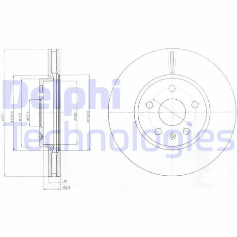 Диск тормозной передний 17 Insignia 08- OPEL