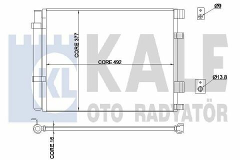 KALE HYUNDAI Радіатор кондиціонера Solaris, i20 08-, Kia Rio III