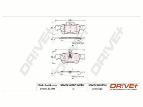 DP1010.10.0777 Drive+ - Гальмівні колодки до дисків