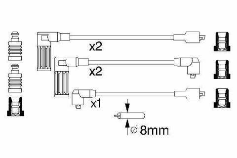 BOSCH B846 Провід високої напруги 5шт. FIAT 1,4/1,6: Tempra, Tipo