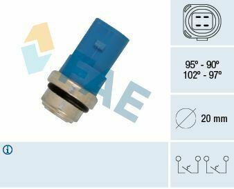 Датчик увімкнення вентилятора VW Passat/Audi A4/A6 95-05 (4 конт.) (102-97/95-90°C) Датчик увімкнення вентилятора VW Passat/Audi A4/A6 95-05 (4 конт.) (102-97/95-90°C)