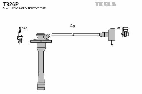 Кабель запалювання к-кт TESLA Toyota Corolla 97-00 1,4 4EFE