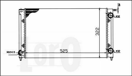 Радіатор охолодження двигуна Caddy/Golf/Jetta 1.5-1.8/1.6D/1.8D 79-91