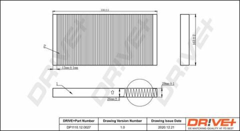 DP1110.12.0027 Drive+ - Фильтр салона