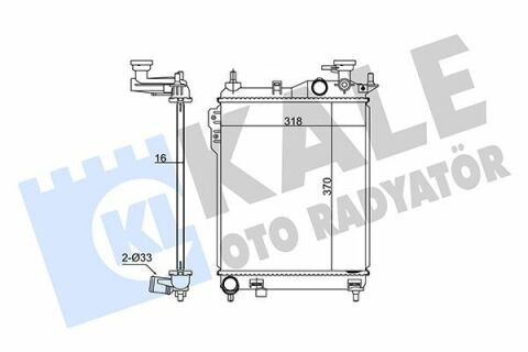 KALE HYUNDAI Радиатор охлаждения Getz 1.1/1.6 02-