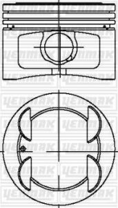 Поршень с кольцами і пальцем (размер отв. 86.4 / STD) FIAT PALIO 1.6 (4цл.) (182B6000 16V 103PS)