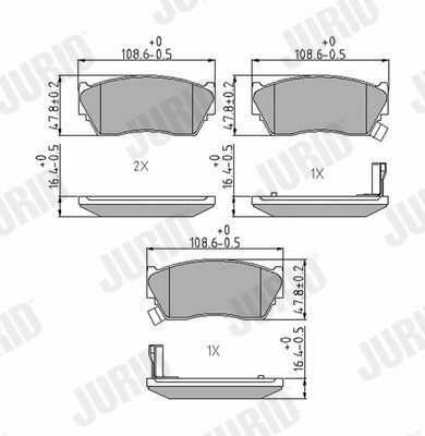 JURID Колодки гальмові передні SUNNY 1.4/1.6/2.0D N14 91- БЕЗ ДАТЧИКО