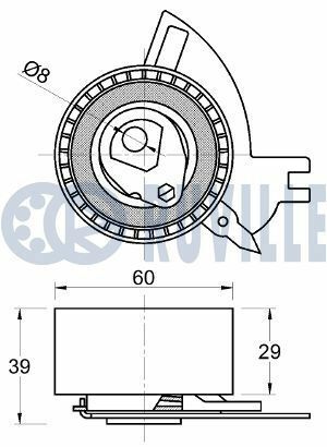 Натяжной ролик грм c4 grand picasso ii, c4 picasso ii, c5 iii, ds4, ds5, jumper, jumpy, spacetourer ford c-max ii, focus iii, galaxy, kuga ii, mondeo v, s-max 2.0d 04.09-