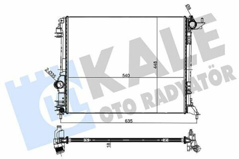 KALE RENAULT Радіатор охолодження Grand Scenic IV, Megane IV, Talisman 1.2/1.5dCi 16-
