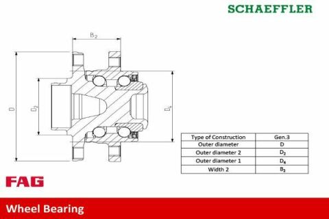 Подшипник ступицы (задней) Mazda 3/CX-3 1.5D/2.0 13-