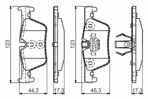 Колодки гальмівні (задні) BMW 1 (F20-21)/2 (F22-23/F27/F45)/3 (F30-31/F34/F80)/4 (F32-33/F36) 11-