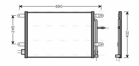 Радиатор кондиционера Audi A4/6 1.6/3.0 00- VW