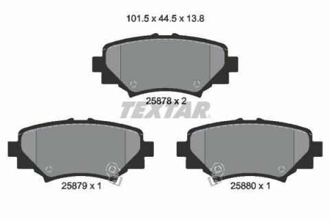 Колодки гальмівні (задні) Mazda 3 13- (101.5x44.5x13.8)