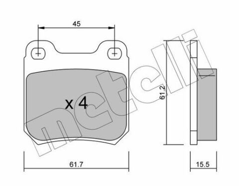 Колодки гальмівні (задні) Opel Omega A/B 86-03/Vectra B 95-03/Senator A/B 84-93