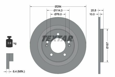 Диск тормозной (задний) Hyundai i30/Kia Ceed 11-(284x10) PRO