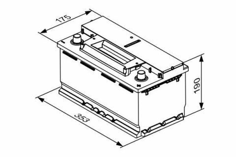 Акумуляторна батарея 95Ah/850A (353x175x190/+R/B13) (Start-Stop EFB)