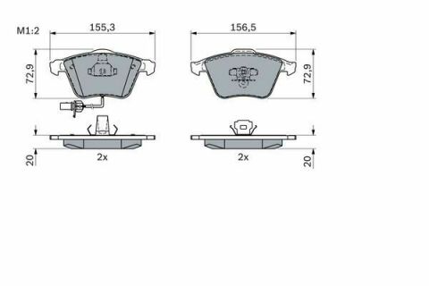 Колодки гальмівні (передні) Audi A4/A6/A8 02-11 (Ate-Teves) (з датчиками)