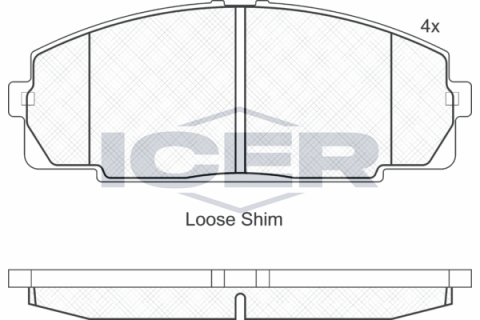 Колодки тормозные (передние) Toyota Hiace III/IV/V 82-/Dyna 85-/Daihatsu Delta 99-