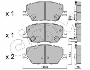 Тормозные колодки передние COMPASS 1.3 20-, COMPASS 1.4 17-, RENEGADE SUV 1.4 14- JEEP