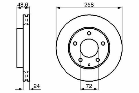 Диск тормозной (передний) Mazda 6/MX-6 1.8-2.0 92-02/Premacy 99-05 (258x24)