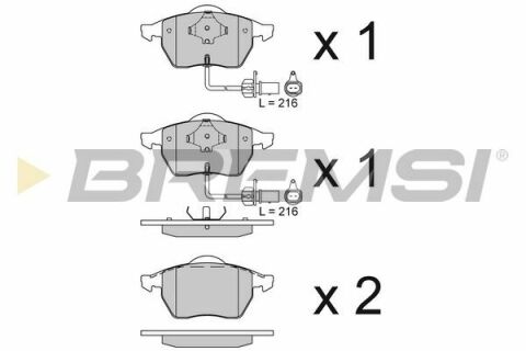 Тормозные колодки пер. Passat B5/Audi A4/A6 00-05 (с датчиком)