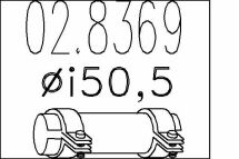 Муфта выхлопной системы (Тип А; внутр. диаметр - 50,5 мм, длина - 125 мм)