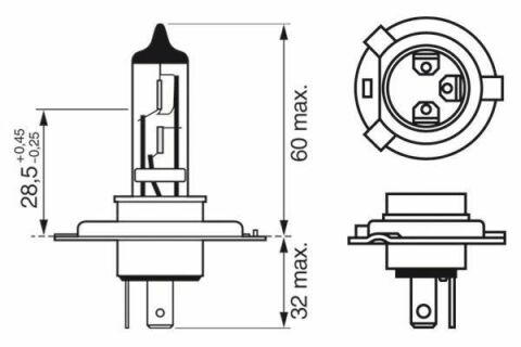 Лампа H4 60/55W 12V Gigalight Plus 120 бокс 1 шт. - кратн. 20 шт