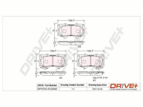 DP1010.10.0040 Drive+ - Гальмівні колодки до дисків