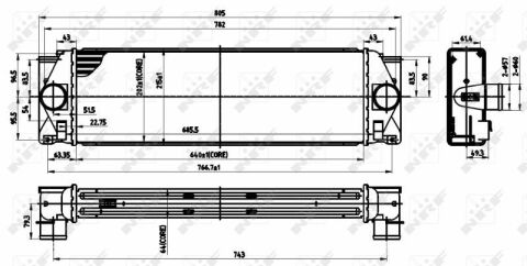 Радиатор интеркулера MB Sprinter 2.2-3.0 CDI/VW Crafter 2.5TDI 06-