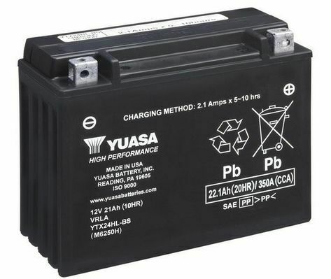 МОТО Yuasa 12V 22,1Ah High Performance MF VRLA Battery YTX24HL-BS(сухозаряжений)