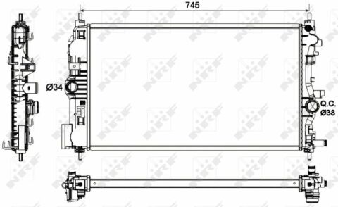 Радиатор охлаждения Opel Astra J/Zafira 1.7/2.0 CDTI 09-