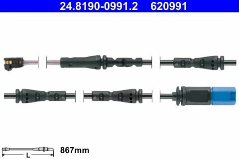 Датчик износа тормозных колодок (задних) BMW 5 (G31)/6 (G32) GT 17- (L=867mm)