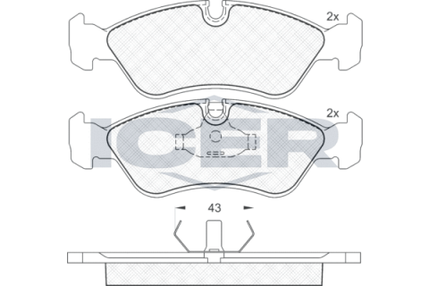 Колодки гальмівні (передні) Opel Astra F 91-01/Vectra A/B 88-03/Kadett E 85-92/Omega A 86-94