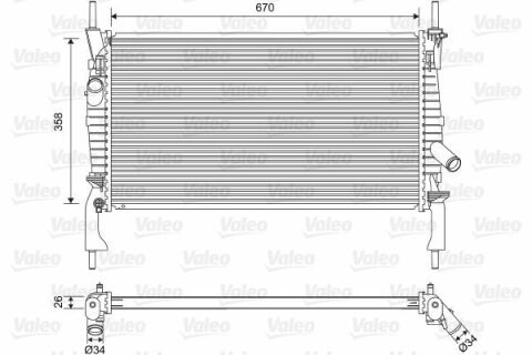 Радиатор охлаждения Ford Transit 2.2/2.4/3.2TDCi 06-14 (-AC)